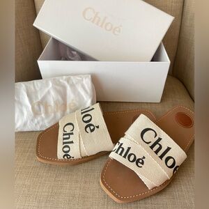 Authentic CHLOE woody sandal in beigh